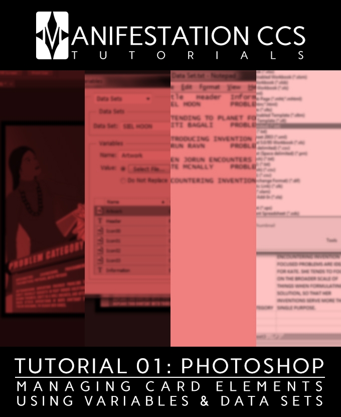 Manifestation CCS - Tutorial 01 Photoshop: Managing Card Elements Using Variables and Data Sets